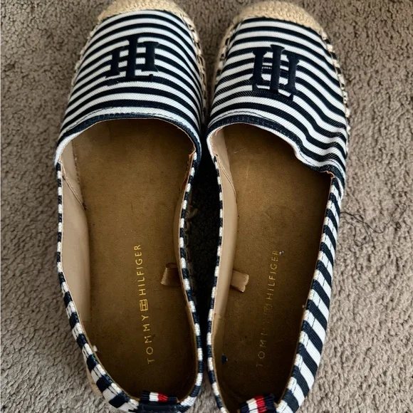 Tommy Hilfiger Navy and White Striped Espadrilles - Picture 2 of 4